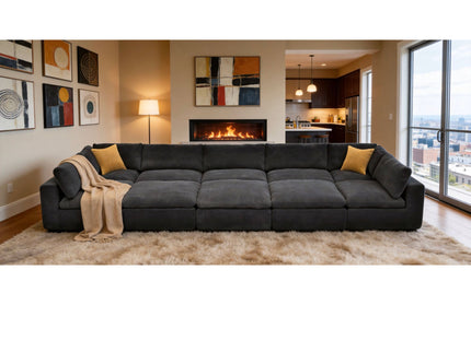 Custom Configuration Modular Sectional With Toss Pillows