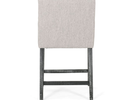 Charmed Upholstered Counter Stool With H Frame Base And Round Arms