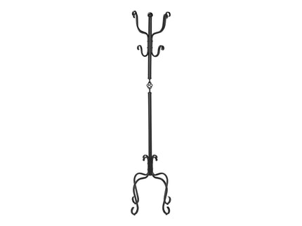 Coat Rack, Hall Tree, Free Standing, 8 Hooks, Entryway, Transitional - Black