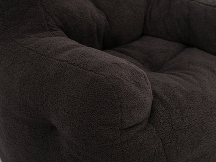 Soft Teddy Fabric Tufted Foam Bean Bag Chair With Teddy Fabric