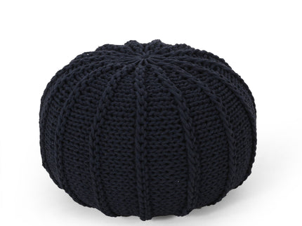 Bordeaux - Knitted Round Pouf Ottoman And Floor Cushion