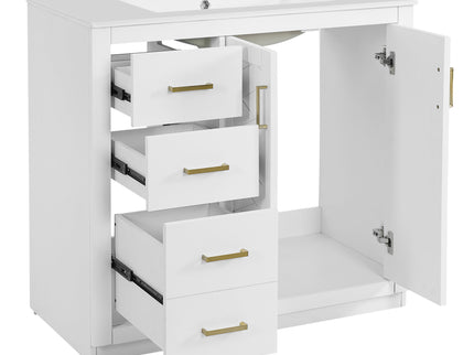 Bathroom Vanity With Sink Combo, Storage Cabinet, Freestanding Set With 3 Drawers & Soft Closing Doors