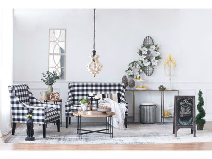 Farmhouse Chandeliar Distressed Pendant French Country Wood Chandelier For Living Room Foyer, Bulb Not Included - Antique Cream
