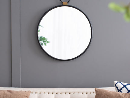 Wall Mirror With Frame, Contemporary Minimalist Accent Mirror For Living Room, Foyer, Entryway, Bedroom - Black