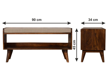 Solid Wood Bench With Upholstered Sea