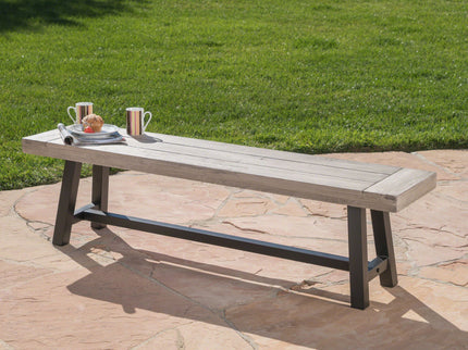 Tranquilizer - Outdoor Acacia Wood Bench With Slat Panel Design