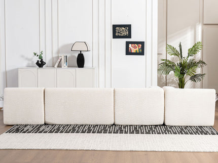 Upholstered Sofa Free Combined Sofa Couch With 2 Chaise Lounge And Five Back Pillows For Living Room