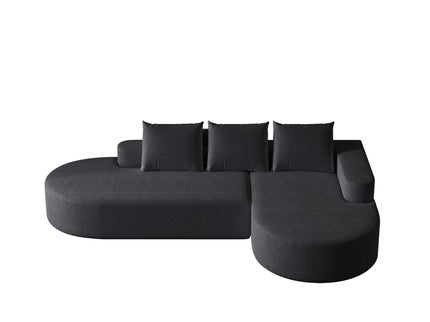 Modern Curved Sofa, L-Shaped Modular Sectional Set With 3 Pillows