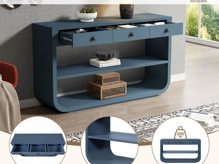 Console Table With 3 Soft Close Drawers & 2 Open Shelves