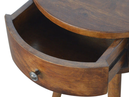 Nordic Chestnut Circular Nightstand