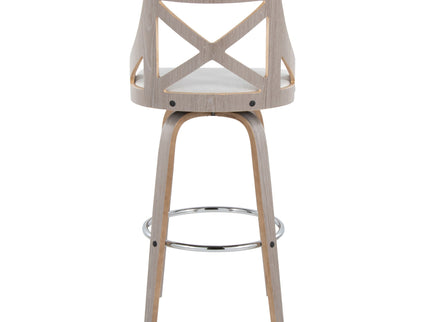 Charlotte - Farmhouse Fixed Height Bar Stool With Round Footrest (Set of 2)