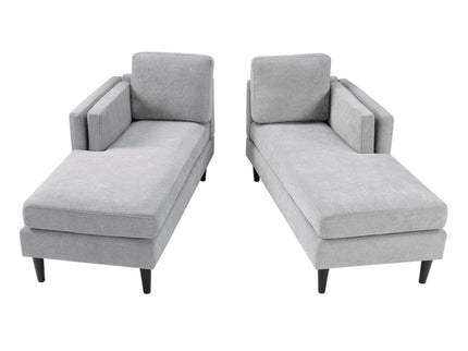 Chaise Lounge Sofa Bed With Dual Layer Armrests For Living Room