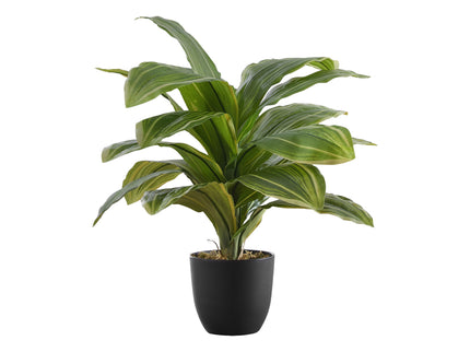 17" Tall, Artificial Plant, Dracaena, Indoor, Faux, Fake, Table, Greenery, Potted, Real Touch, Decorative - Green / Black
