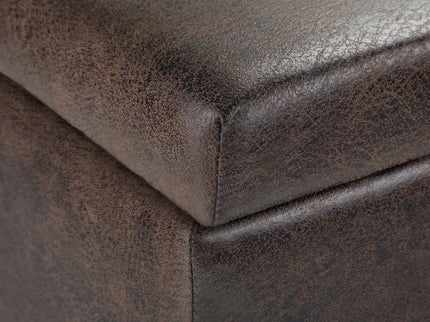 Dover - Storage Ottoman Bench - Distressed Brown