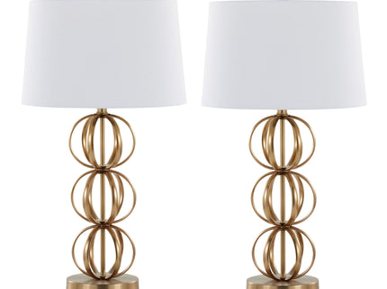 Linx - Contemporary Table Lamp (Set of 2) - Gold / White