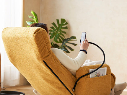 Adjustable Swivel Lounge Chair With 360 Degree Rotating Seat And Headrest Support