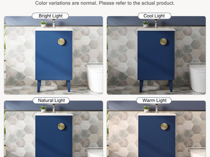 Bathroom Vanity With Sink, Soft-Close Door, Half-Moon Pulls