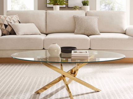 Oval Coffee Table For Living Room - Gold