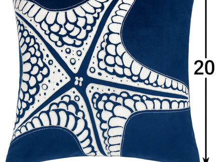 Seastar Starfish Pillow Cover - Indigo