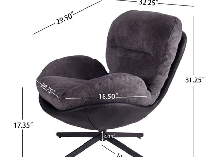 360° Swivel Office Chair, No Wheels