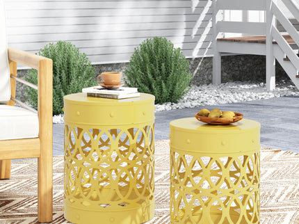 Outdoor Metal S/2 End Table