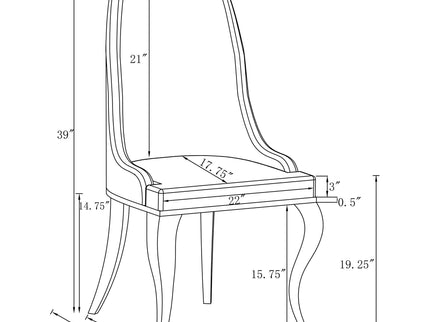Luxury Upholstered Back Dining Chairs (Set of 2)