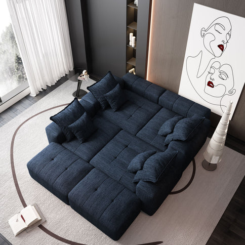 Modern Oversized Diy Combination Modular Sectional Sofa & Pillows