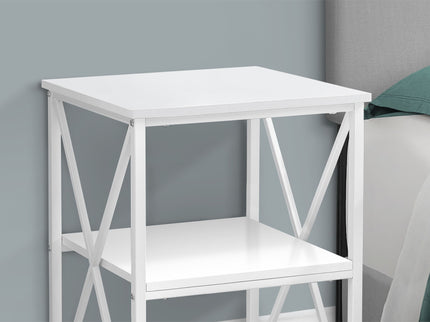 3 Tier Accent Table, Side Marble Look Contemporary & Modern