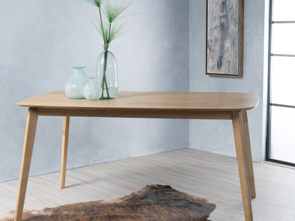 Retro Dining Table With Faux Wood Top