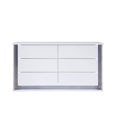 Moon - Smooth Dresser With LED - White