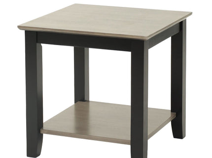 3 Piece Table Set With Open Shelf Storage, Includes Coffee, End & Console Table - Black / Black / Gray / Gray