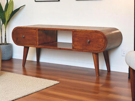 Solid Wood Circular TV Unit