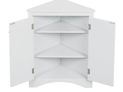 Triangle Bathroom Storage Cabinet With Adjustable Shelves, Freestanding Floor Cabinet For Home Kitchen