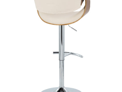 Curvo - Mid Century Modern Adjustable Barstool With Swivel With Rounded T Footrest (Set of 2)