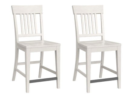 Slat Back Counter Stools (Set of 2) - White
