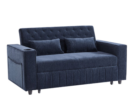 Pull-Out Sofa Bed Convertible Couch With Adjustable Backrest For Living Room