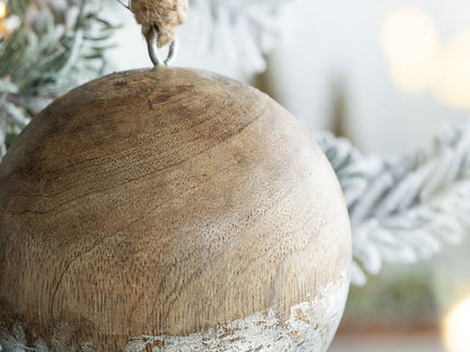 Christmas Ball Ornaments, Wood Decorative Hanging Ball Christmas Tree Ornaments For Holiday Party Decorations
