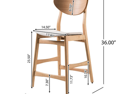Retro Modern Counter Height Chair Set With Cushioned Seats