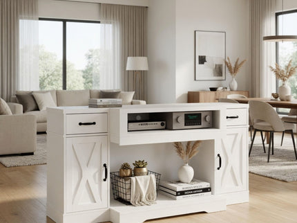 TV Stand With Adjustable Shelves & Double Doors