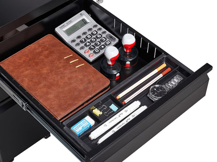 Contemporary 3 Drawer Mobile Filing Cabinet With Lock, Metal Office Storage For Legal / Letter Size