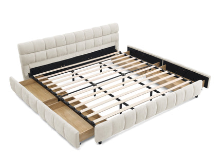 Modern Platform Bed Frame With Thick Fabric