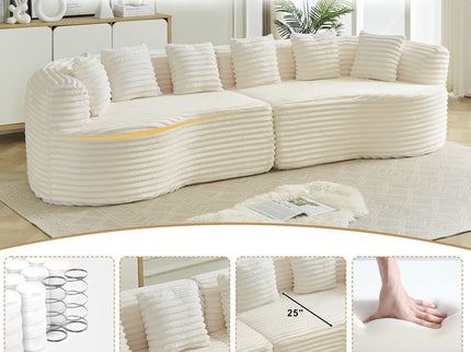 Sectional Sofa, Oversized 4 Seater With Deep Seat Design