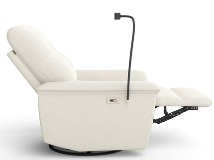 270° Power Swivel Rocker Recliner Chair With Phone Holder, Electric Glider Reclining Sofa With USB Ports For Living Room Bedroom - Beige