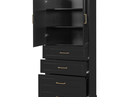 Freestanding Bathroom Cabinet With 3 Drawers, Adjustable Shelf, Soft Close Doors