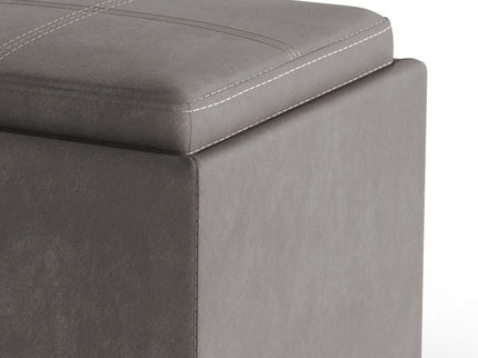 Rockwood - Upholstered Cube Storage Ottoman With Tray