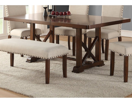 Dining Table With Leaf And Unique X Design Base - Cherry