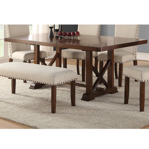 Dining Table With Leaf And Unique X Design Base - Cherry