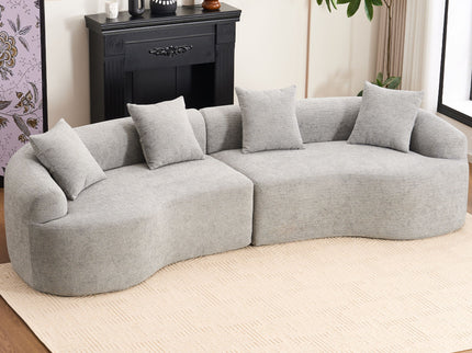 4 Seater Sofa With Fabric, 30D, 60 Hardness Full Sponge, 4 Pillow For Living Room, Home Furniture Sleeper Sectional Sofa For Apartment
