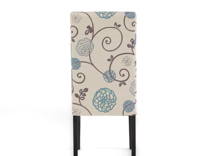 Contemporary Dining Chair Set With Rubberwood Legs - White / Blue
