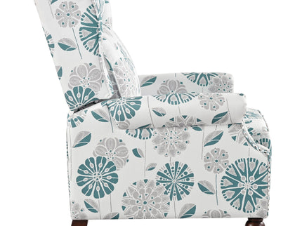 Push Back Recliner Chair Upholstered Recliner Armchair With Classic Wing Back And Solid Gourd-Shaped Legs